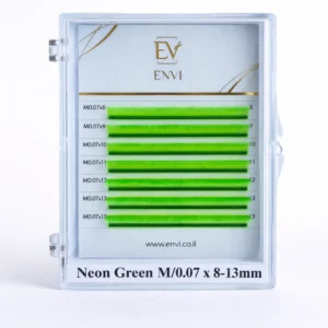 ריסים צבעוניים ENVI Neon Green MIX — 6 שורות — ENVI
